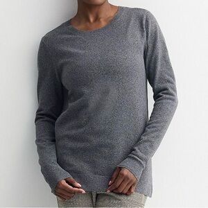 Croft & Barrow Gray Crew Neck Knit Sweater